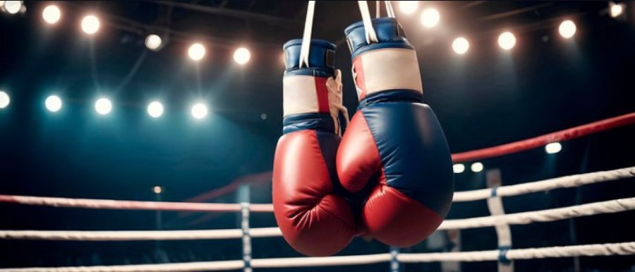 Boxing gloves in the ring